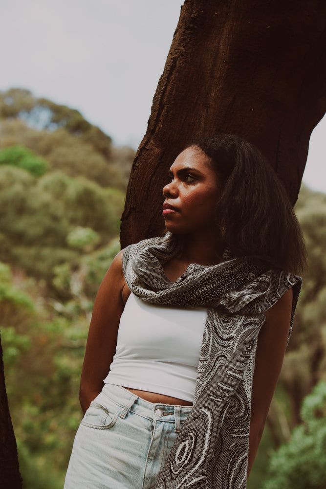 Ancient Existence Reversible Scarf - Merino Wool Knit