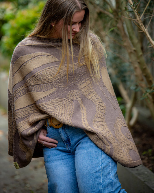 Abundance Reversible Poncho - Merino Wool Knit