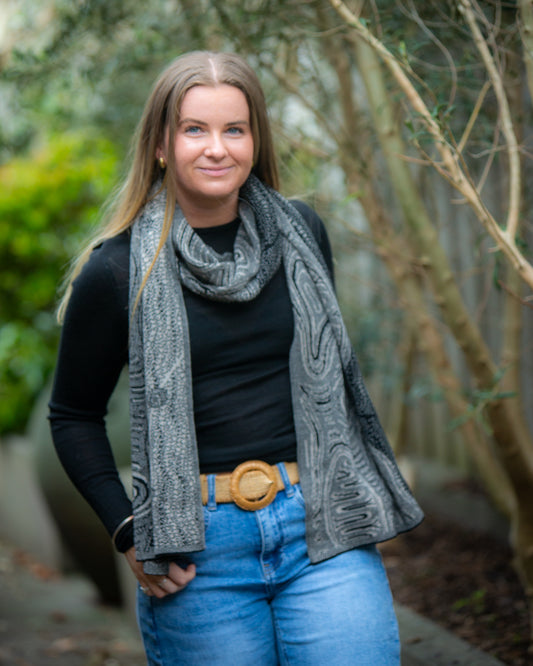 Ancient Existence Reversible Scarf - Merino Wool Knit