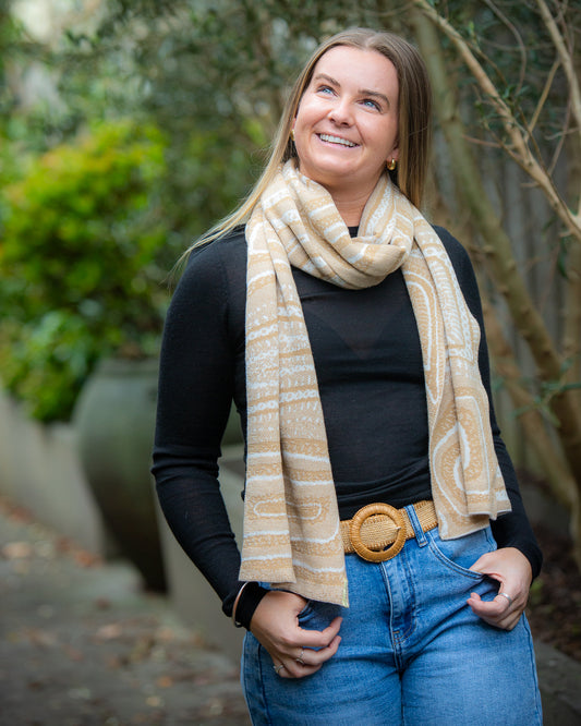 Paving the Way Reversible Scarf - Merino Wool Knit