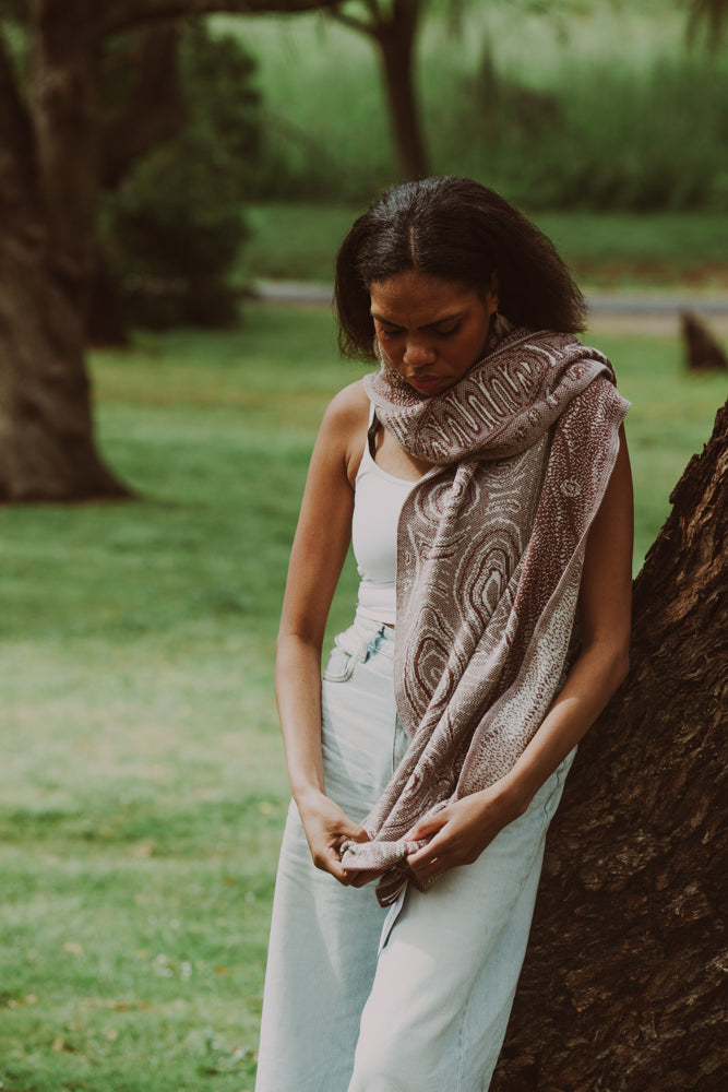 Ancient Existence Reversible Scarf - Merino Wool Knit