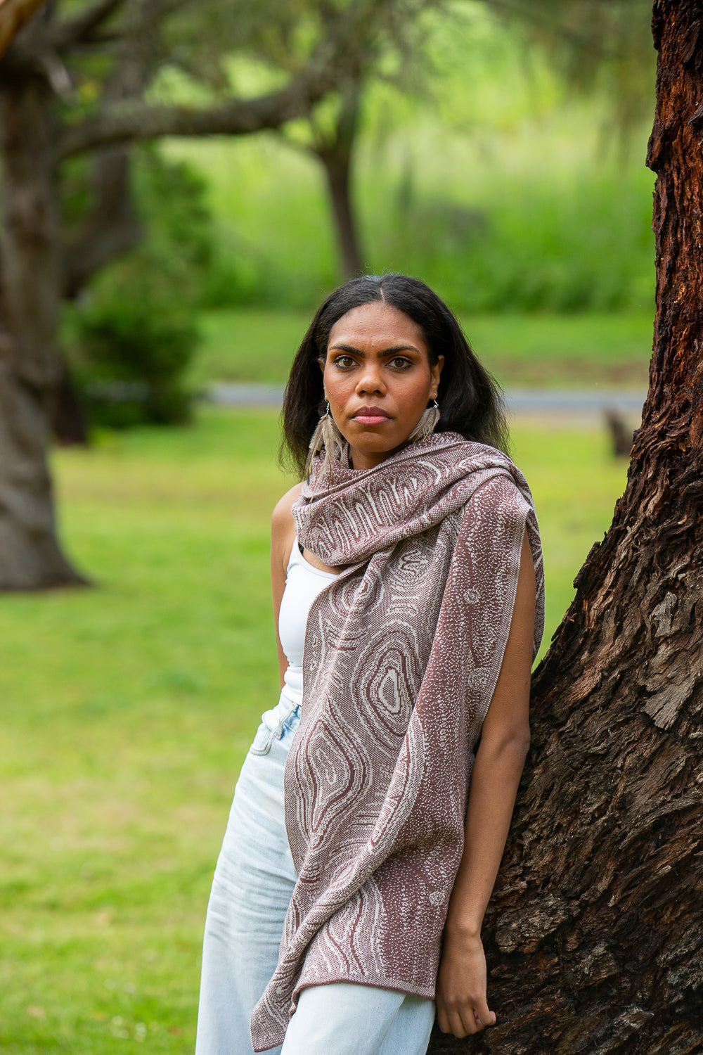 Ancient Existence Reversible Scarf - Merino Wool Knit