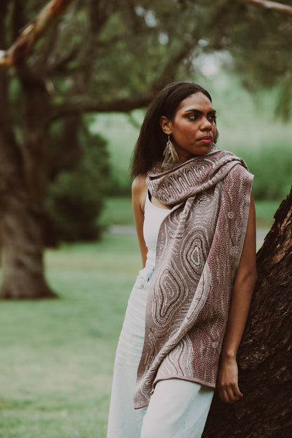 Ancient Existence Reversible Scarf - Merino Wool Knit