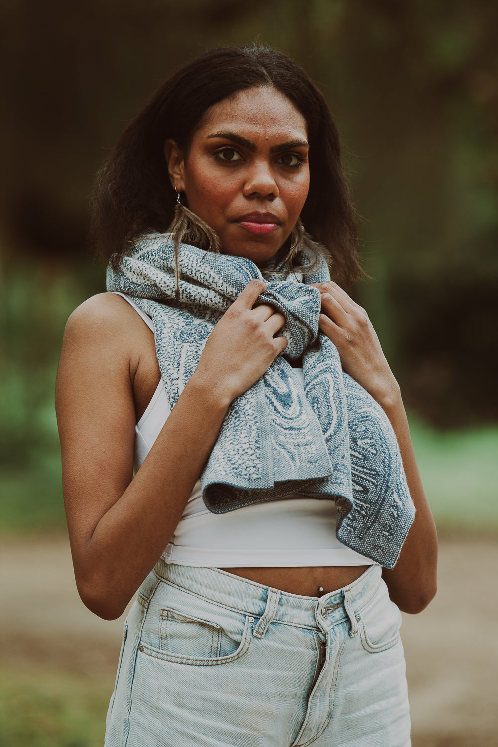 Ancient Existence Reversible Scarf - Merino Wool Knit