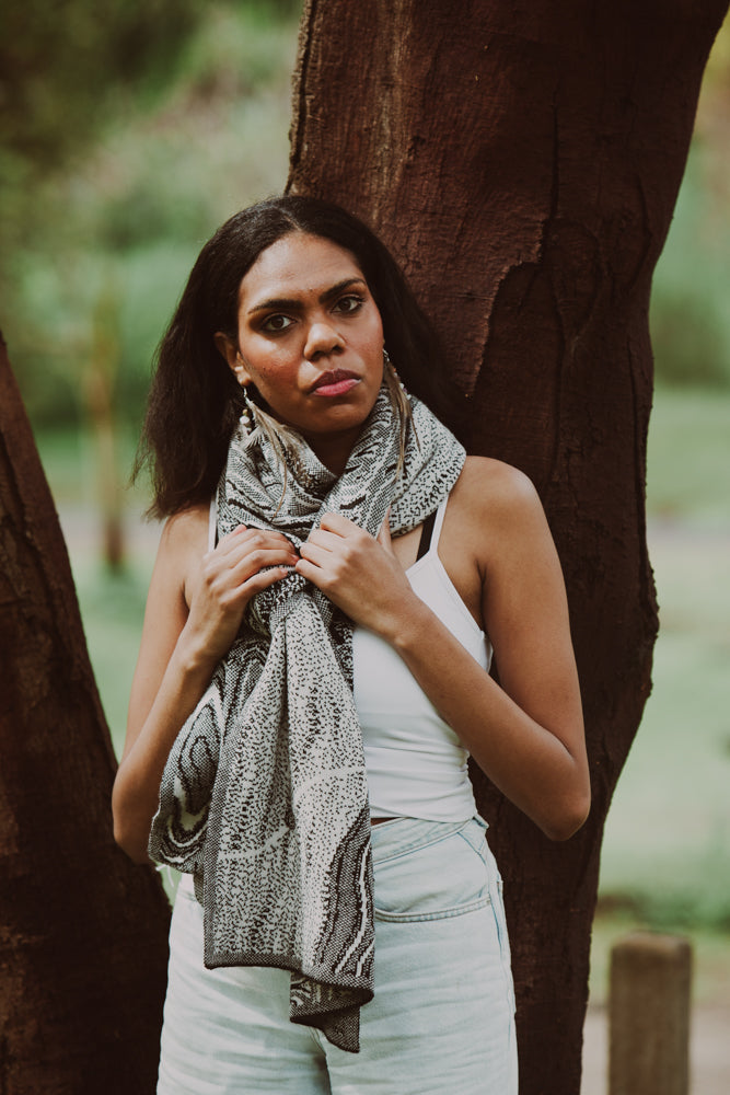Ancient Existence Reversible Scarf - Merino Wool Knit