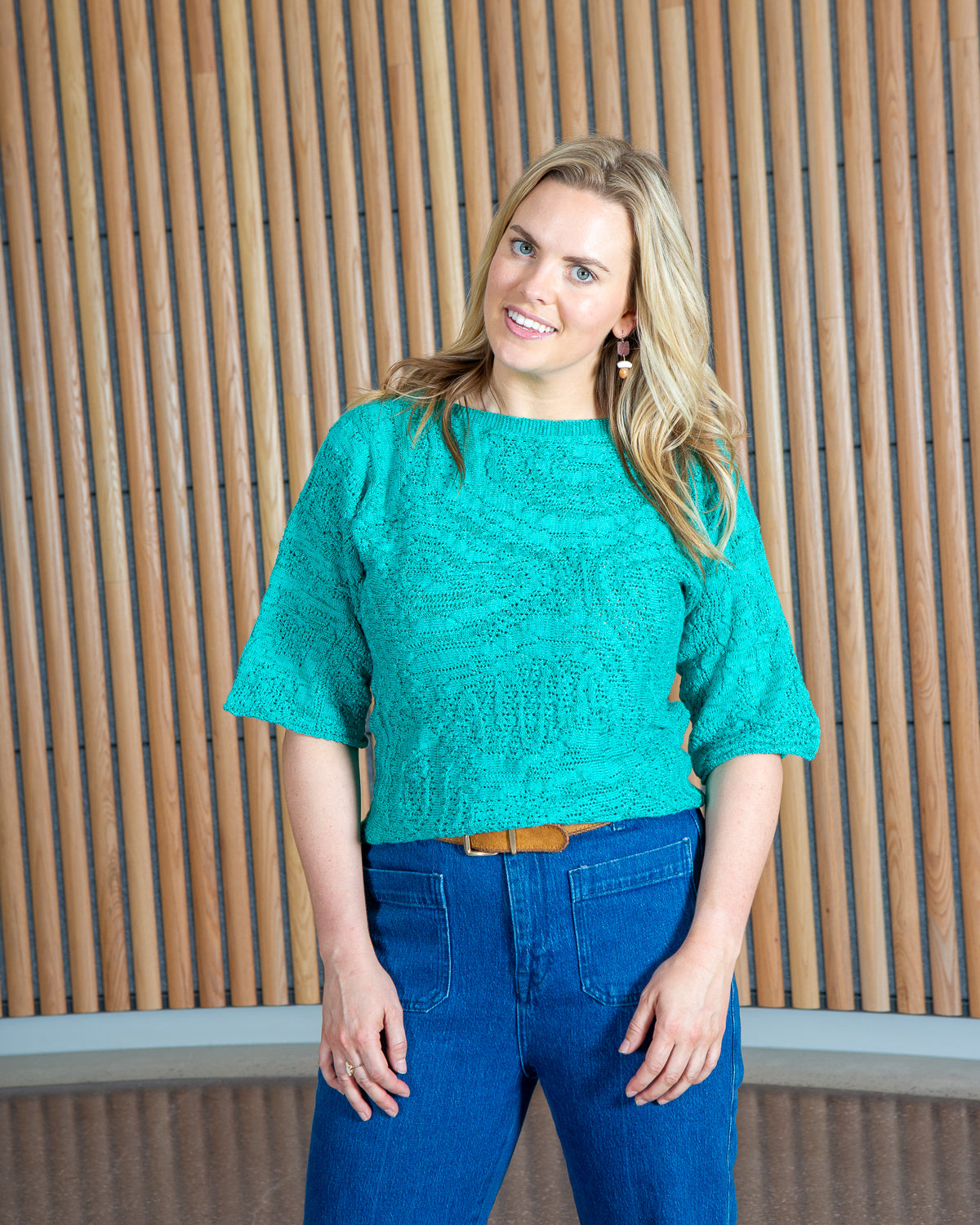 Motion of the Ocean Shimmering Lacy Top -  Merino Wool Knit