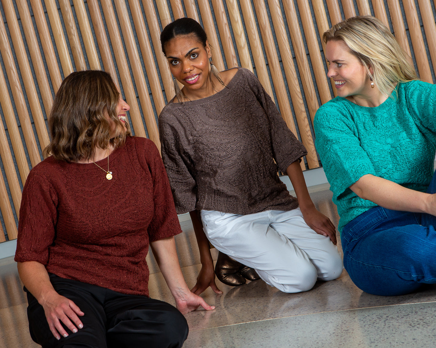 Motion of the Ocean Shimmering Lacy Top -  Merino Wool Knit