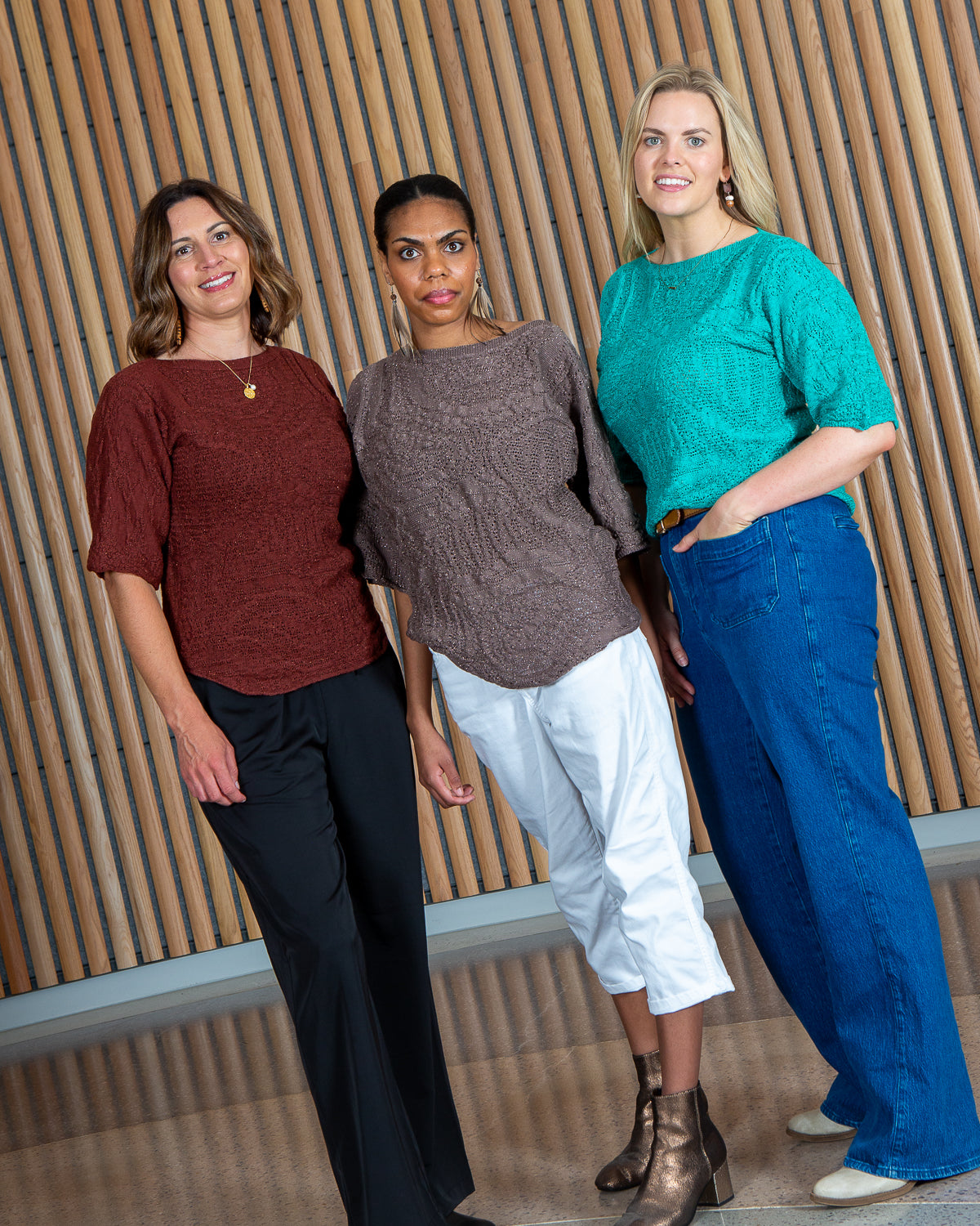 Motion of the Ocean Shimmering Lacy Top -  Merino Wool Knit