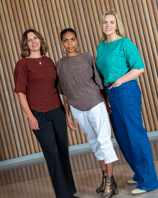 Motion of the Ocean Shimmering Lacy Top -  Merino Wool Knit