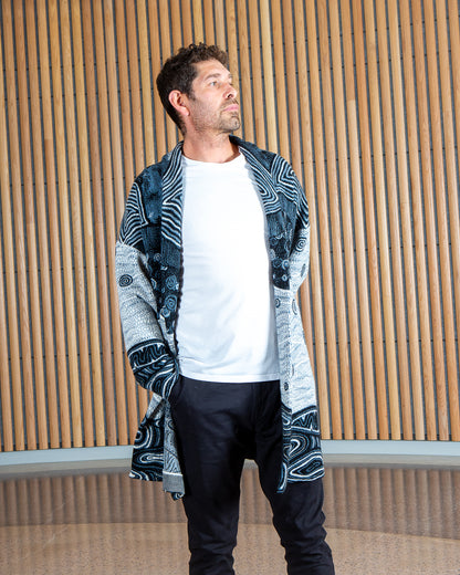 Ancient Existence Unisex Cardigan - Merino Wool