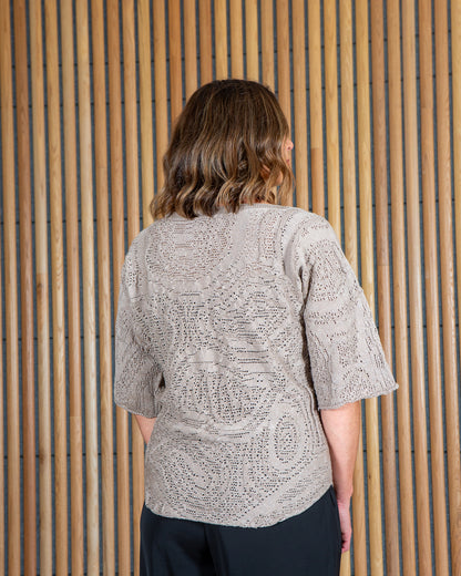 Motion of the Ocean Shimmering Lacy Top -  Merino Wool Knit