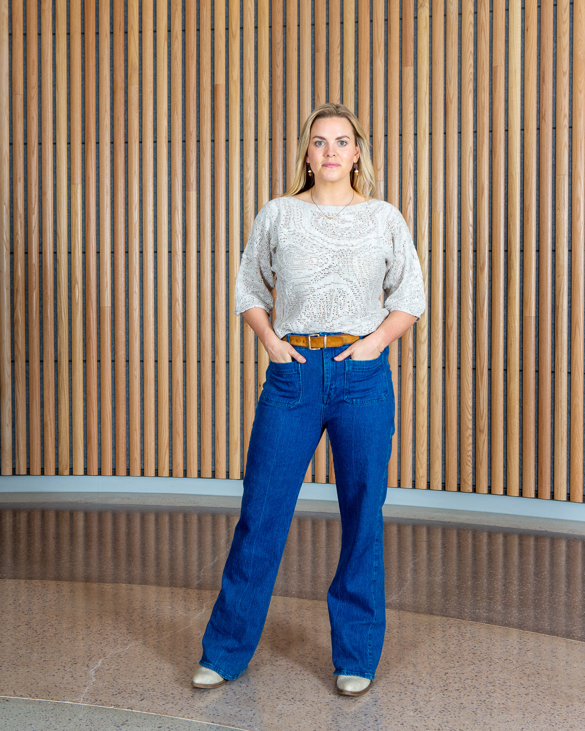 Motion of the Ocean Shimmering Lacy Top -  Merino Wool Knit