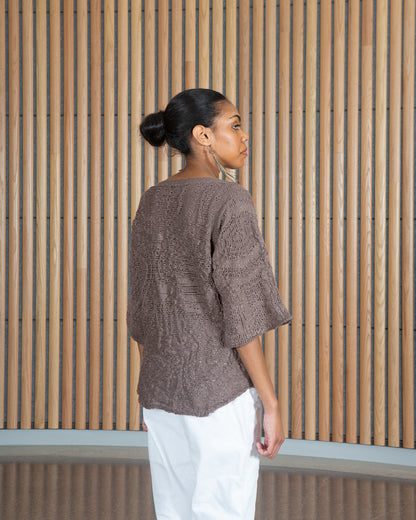 Motion of the Ocean Shimmering Lacy Top -  Merino Wool Knit