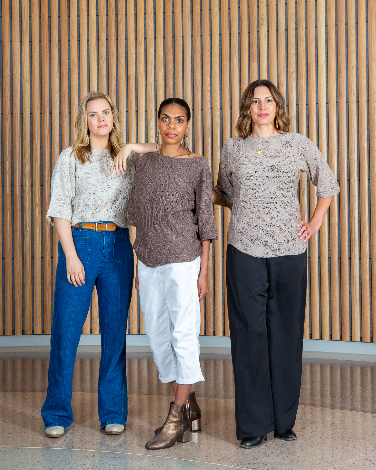 Motion of the Ocean Shimmering Lacy Top -  Merino Wool Knit