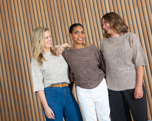 Motion of the Ocean Shimmering Lacy Top -  Merino Wool Knit