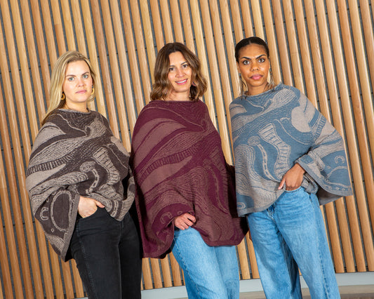 Abundance Reversible Poncho - Merino Wool Knit