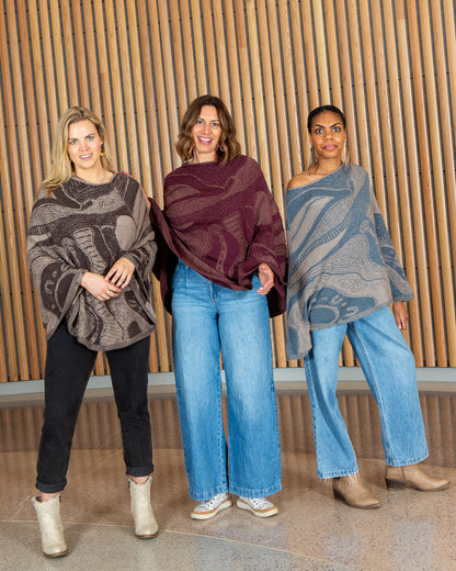 Abundance Reversible Poncho - Merino Wool Knit