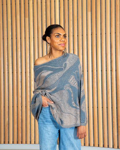 Abundance Reversible Poncho - Merino Wool Knit