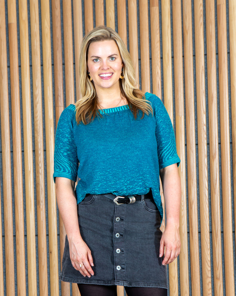 Clifftops Top - Reversible Merino Wool Knit