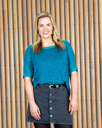 Clifftops Top - Reversible Merino Wool Knit