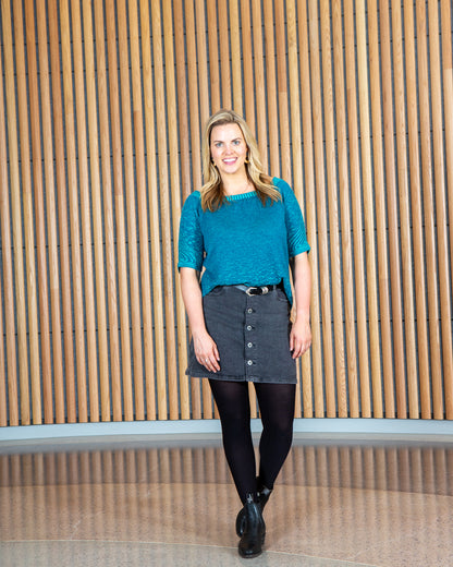 Clifftops Top - Reversible Merino Wool Knit