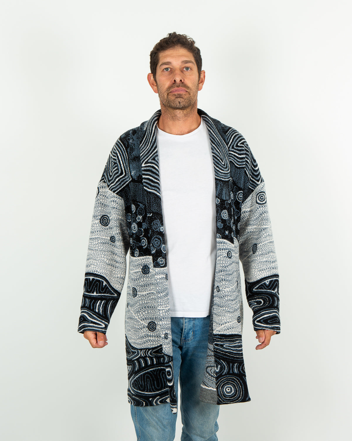 Ancient Existence Unisex Cardigan - Merino Wool