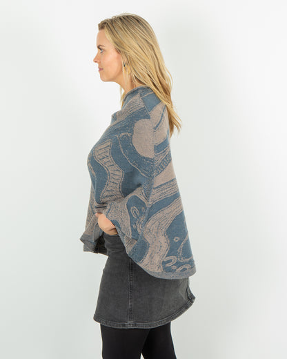 Abundance Reversible Poncho - Merino Wool Knit