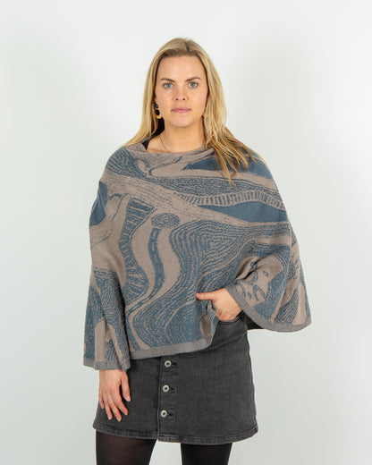 Abundance Reversible Poncho - Merino Wool Knit