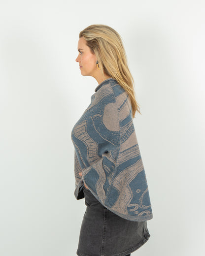 Abundance Reversible Poncho - Merino Wool Knit