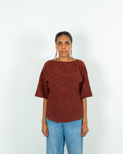 Motion of the Ocean Shimmering Lacy Top -  Merino Wool Knit
