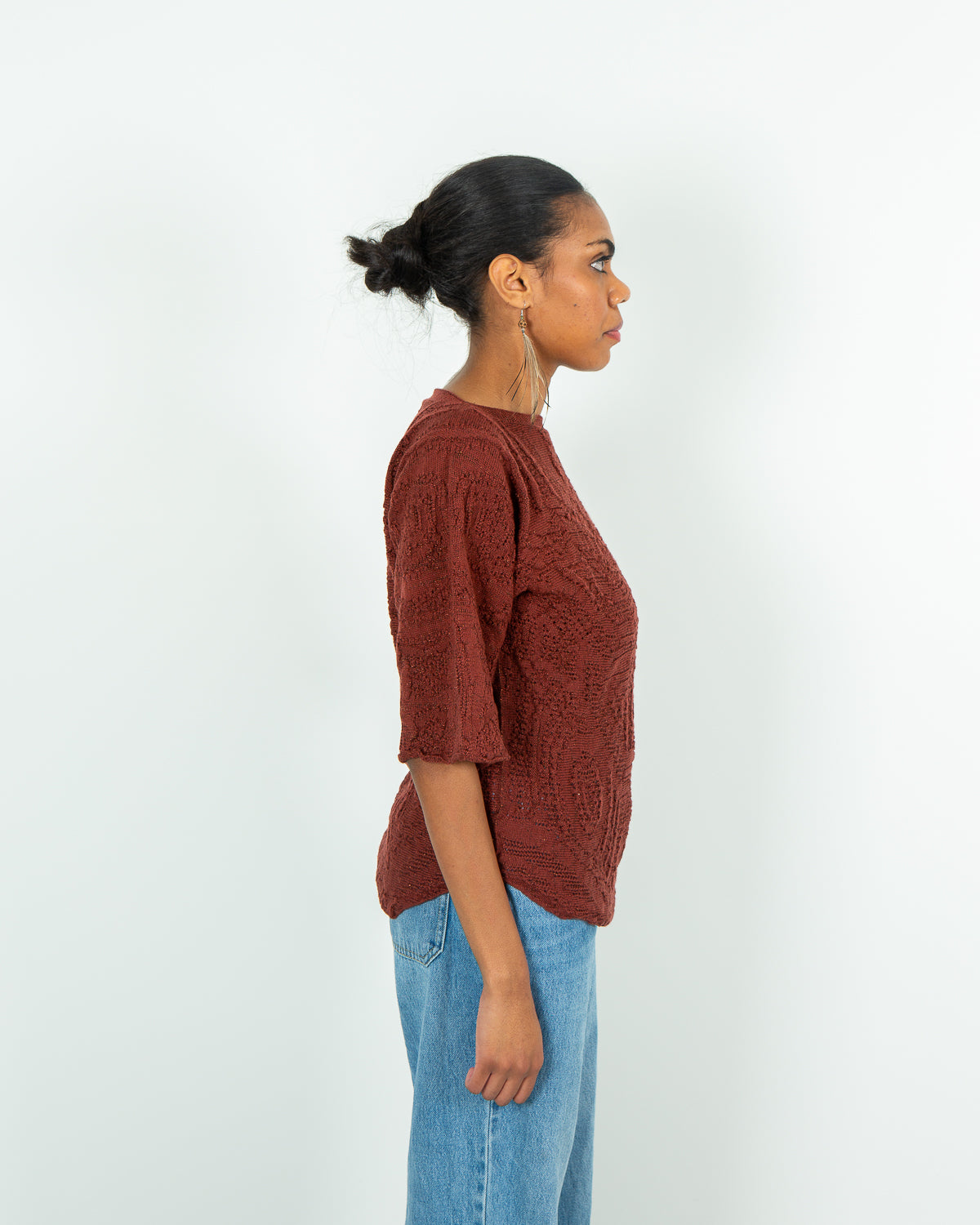 Motion of the Ocean Shimmering Lacy Top -  Merino Wool Knit