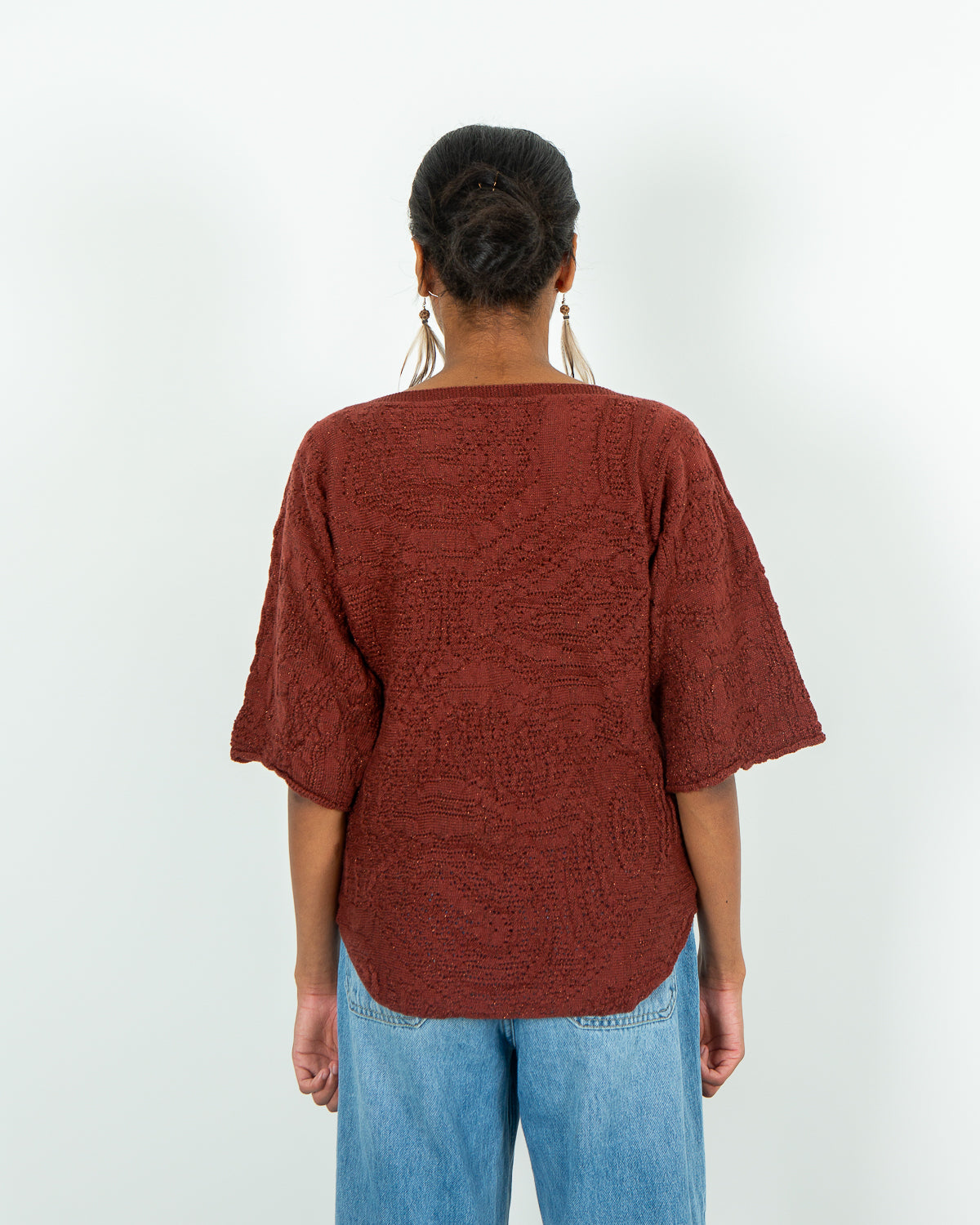 Motion of the Ocean Shimmering Lacy Top -  Merino Wool Knit