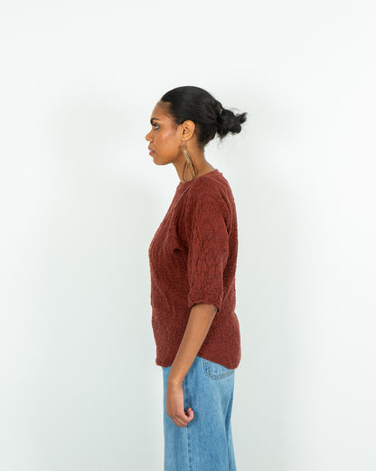 Motion of the Ocean Shimmering Lacy Top -  Merino Wool Knit