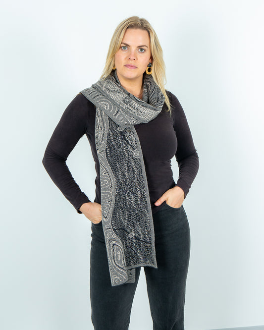 Ancient Existence Reversible Scarf - Merino Wool Knit