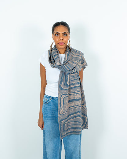 Paving the Way Reversible Scarf - Merino Wool Knit