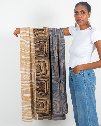 Paving the Way Reversible Scarf - Merino Wool Knit